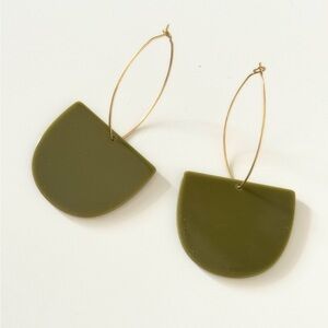 Olive Green Hoop Earrings